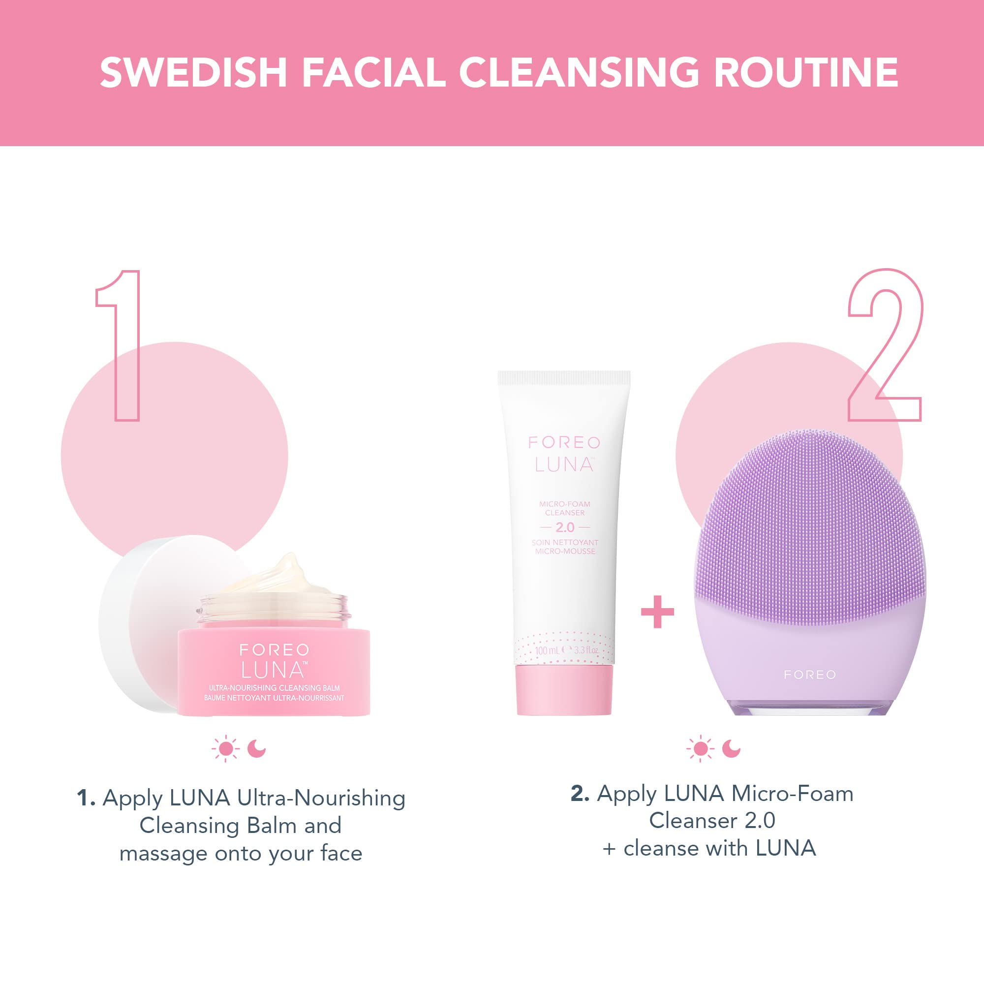 FOREO LUNA Micro-Foam Face Cleanser 2.0 - Exfoliating Face Wash - Pore Minimizer - All Skin Types Facial Cleanser - Travel Size - Vegan - Facial Skin Care Products with Vitamin E - 3.3oz