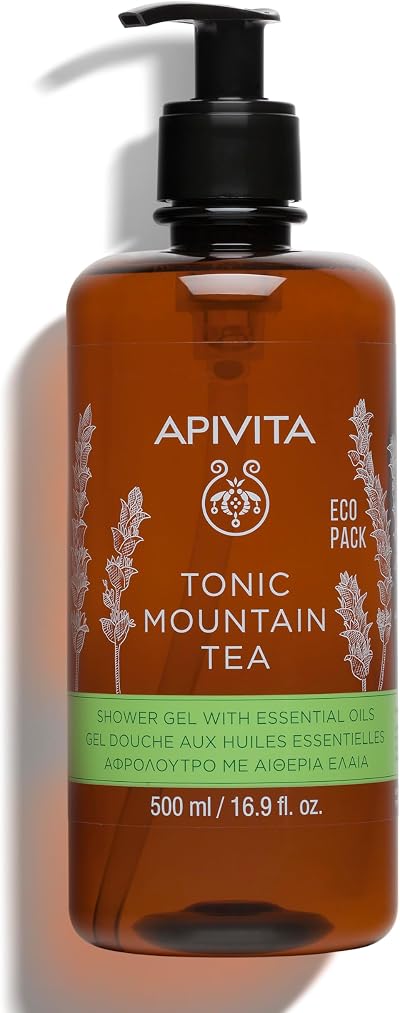 Apivita Mountain Tea Shower Gel 500ml Propolis Essential Oils