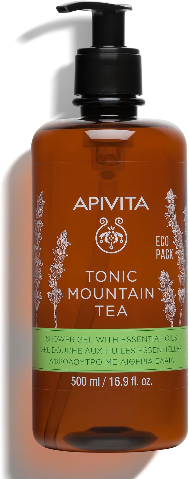 Apivita Mountain Tea Shower Gel 500ml Propolis Essential Oils