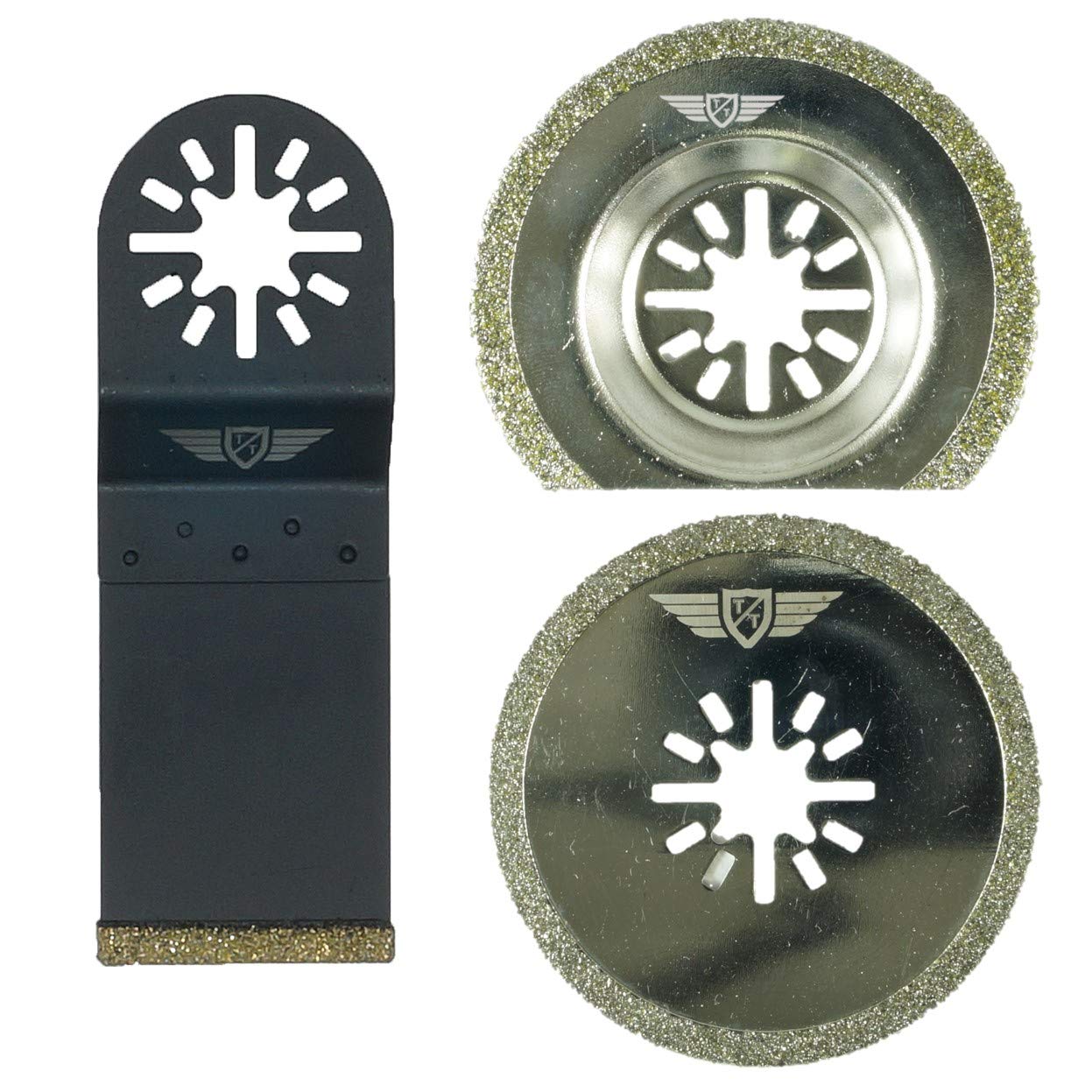 3 x TopsTools UNK3DA Diamond Grout Blades Compatible with Bosch Fein (Non-StarLock) Makita Milwaukee Einhell Ergotools Hitachi Parkside Ryobi Worx Workzone Multi Tool Accessories