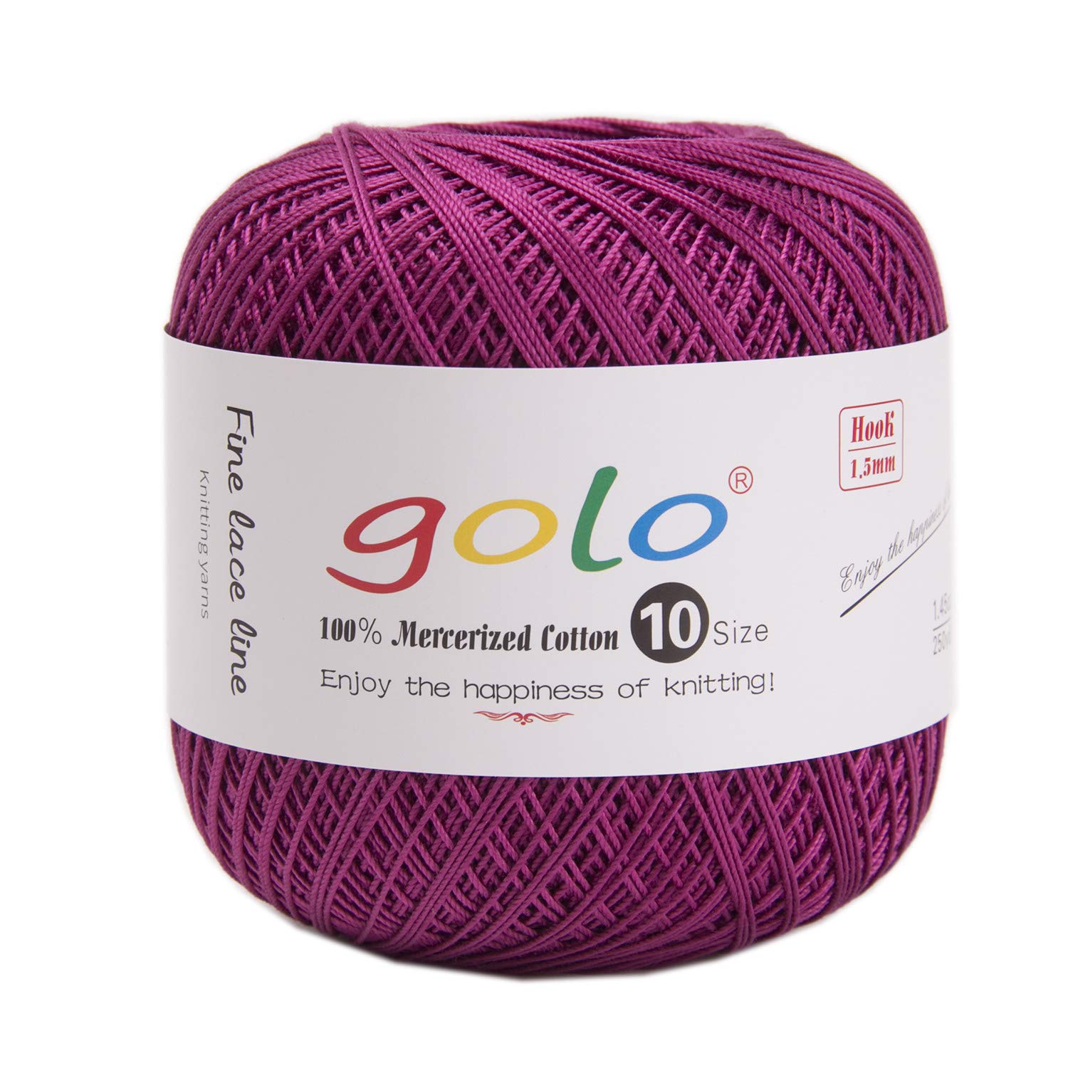 golo Crochet Thread Size 10 Yarn for Hand Knitting Crochet Yarn (Pink Purple)