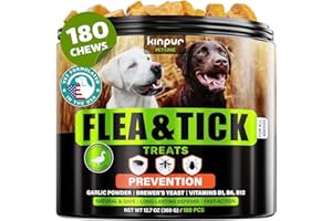 KINPUR PET CARE 180 Chews for Dogs, Duck-Flavored, Offer Convenient flea and tick Prevention Without The Need for Collars. This American-Made Product is Suitable for Dogs of All Breeds and Ages.
