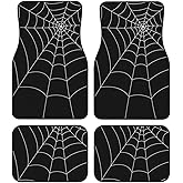 Raunew 4 Pcs Waterproof Car Floor Mats - Anti-Slip Car Mats Full Set Halloween Spider Webs Universal Fit Car Carpet, Car Accessories Interior for Car, Truck, SUV