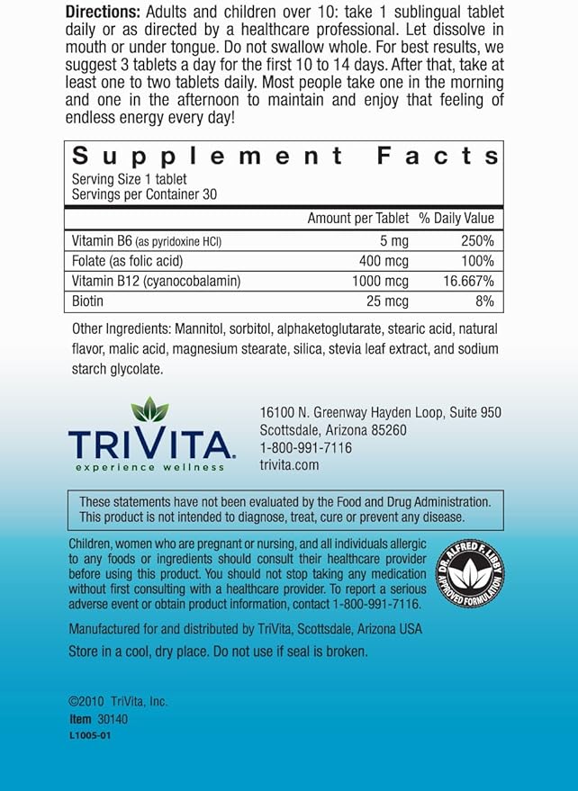 Amazon Com Trivita Sublingual B 12 Health Personal Care