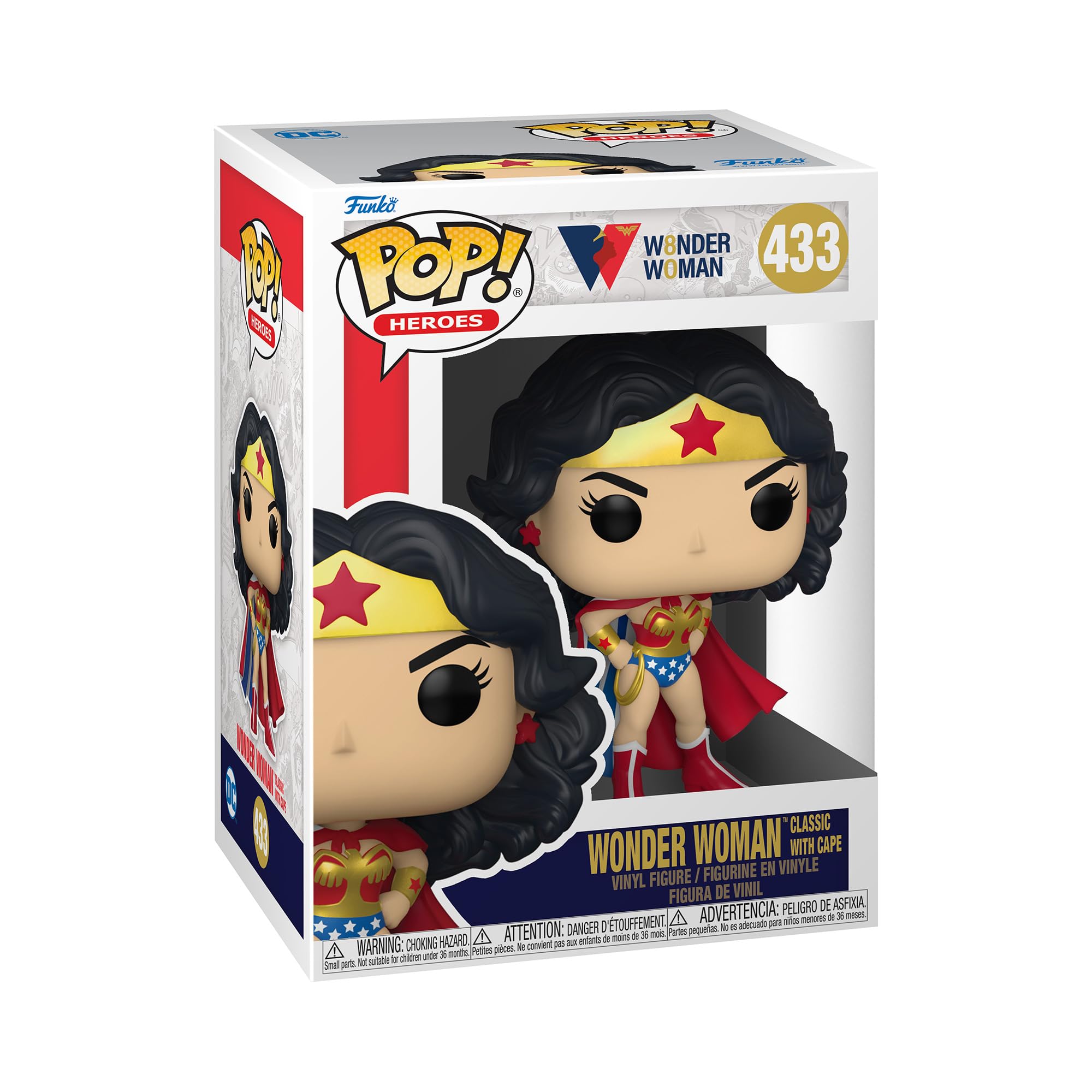 Funko POP! Heroes: WW 80th-Wonder Woman - (Classic With Cape) - DC Comics - Collectable Vinyl Figure - Gift Idea - Official Merchandise - Toys for Kids & Adults - Comic Books Fans