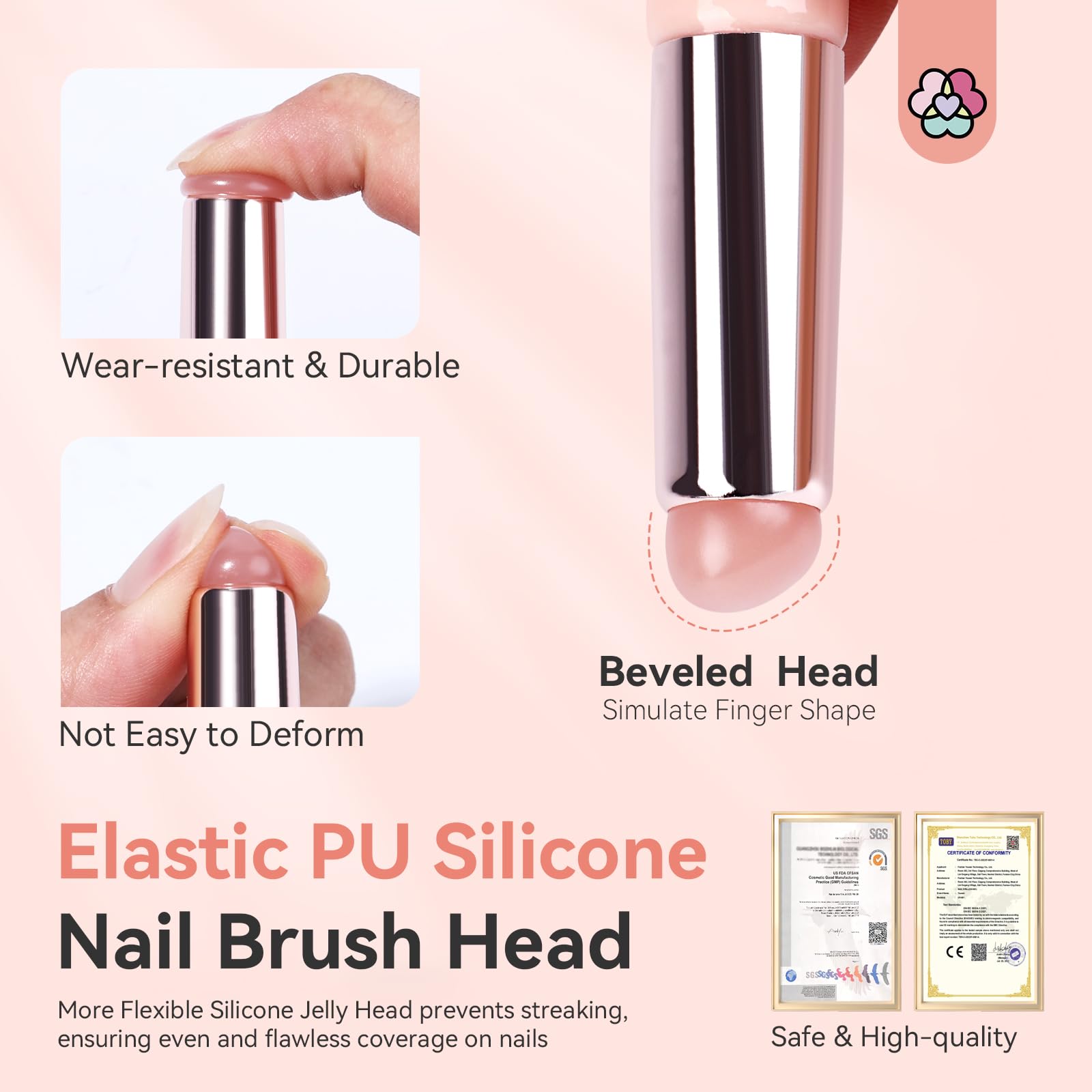 SAVILAND 2PCS Silicone Nail Brush: Reusable Chrome Nail Powder Applicator Nail Brush for Ombre Aura Nails Ombre Nail Brush Nail Art Gradient Painting Brush for beginners - Image 6