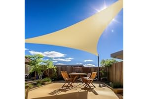 Amagenix Curved Sun Shade Sails Canopy, Beige Outdoor Shade Canopy 12'X12'X12' 95% UV Block Breathable Canopy for Outdoor Patio Garden Backyard (We Make Custom Size)