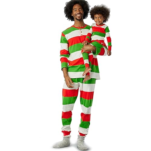 HonestBaby Baby-Organic Cotton Family Jammies, Bold Holiday, Women's 2-Piece Pajama Set X-Large