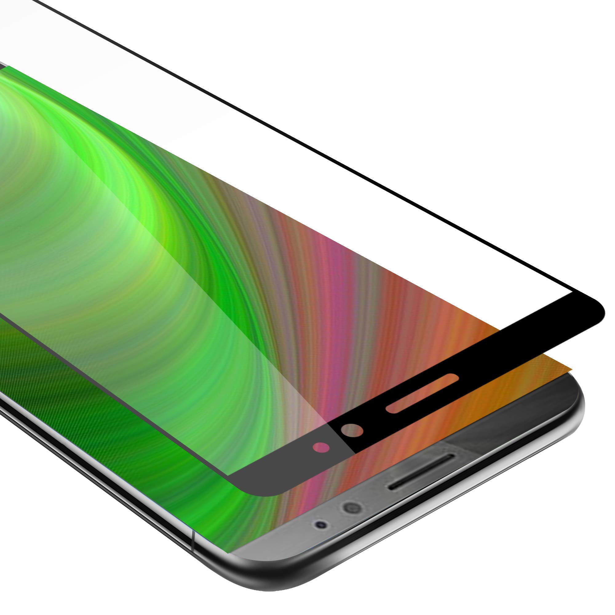 cadorabo Tempered Glass Full cover compatible with Huawei MATE 8 in TRANSPARENT with BLACK - Screen Protection 3D Touch compatible with 9H Hardness - Bulletproof Display Saver