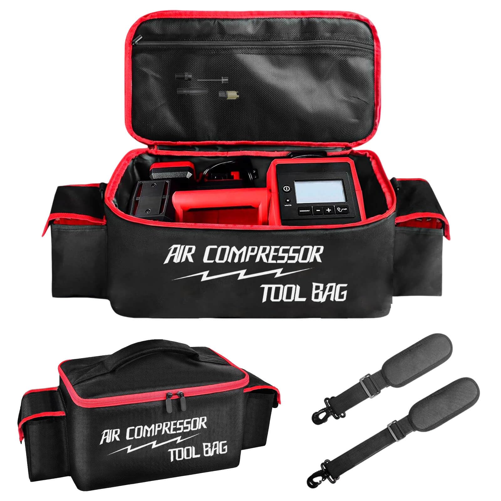 Photo 1 of Air Compressor Portable Bag Compatible with Milwaukee M18 Tire Inflator 2848-20, Tire Inflators Air Pump Carrying Case Packout Fits for Milwaukee Tool Bag Accessories 18V Battery Storage (Bag Only)