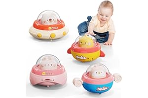 NUMBERFUN 4PCS Animal Cars Baby Toys Press and Go Car Toys for Baby Valentines Day Gift,1 Year Old Girl Birthday Gift,Space Theme Car Toys for 1 Year Old Girl and Boy