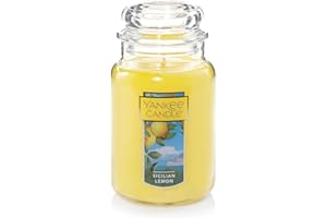 Yankee Candle Sicilian Lemon Scented Classic 22oz Large Jar Single Wick Candle Over 110 Hours of Burn Time Perfect for Home Decor Parties and Gifts