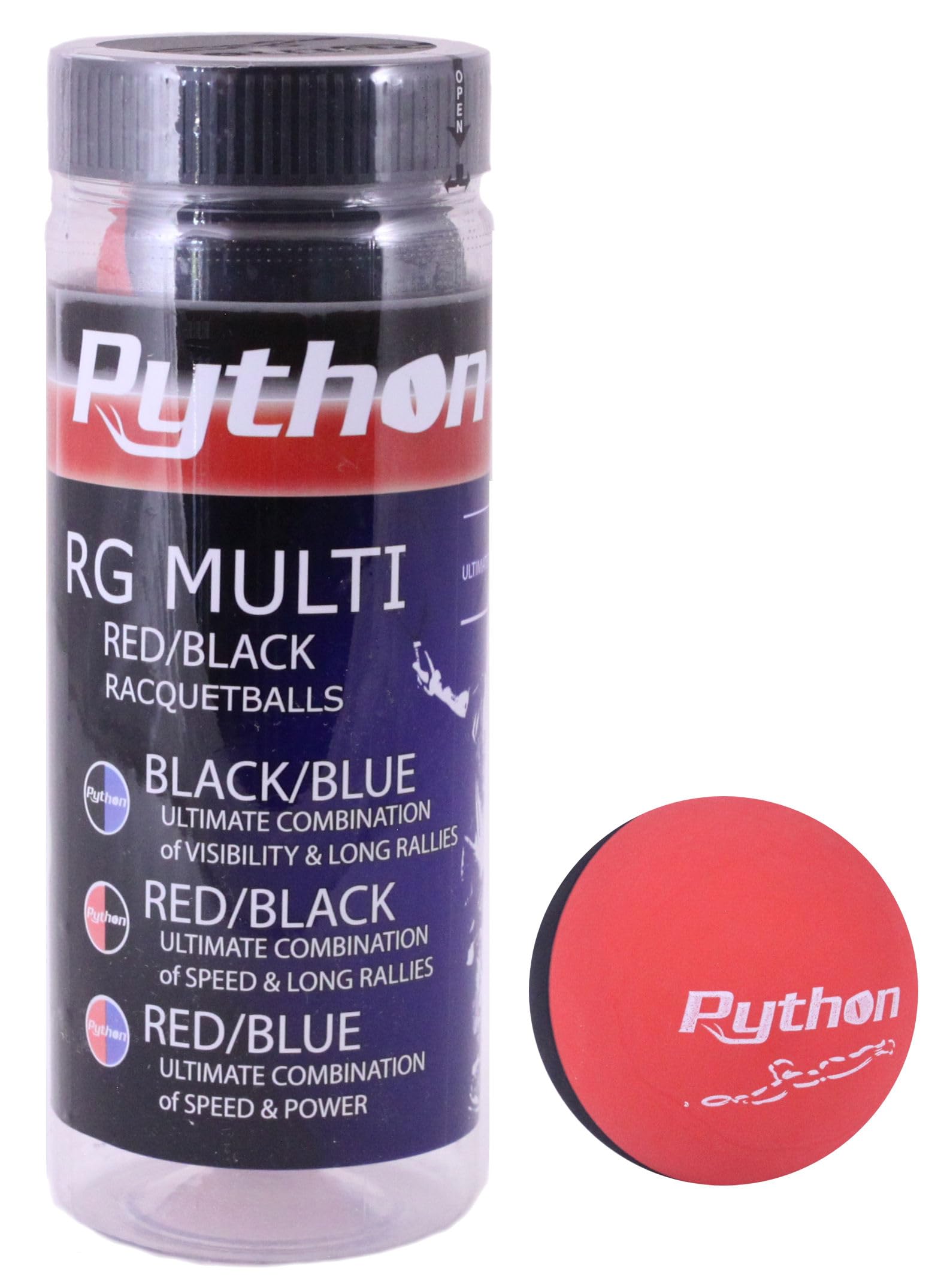 Racket Ball Python Red Racquetballs (Value Pack - 12 Ball