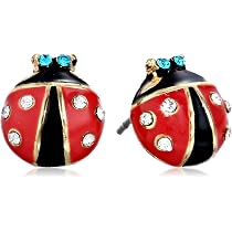 Boucles D'oreilles Clous (Studs) En Forme De Cœur Pavé Doré Betsey Johnson - Neuf Avec étiquettes