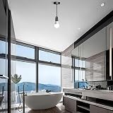 Caldarax Black B22 Pendant Light Fitting 6 inch Ceiling Rose 150mm view 5