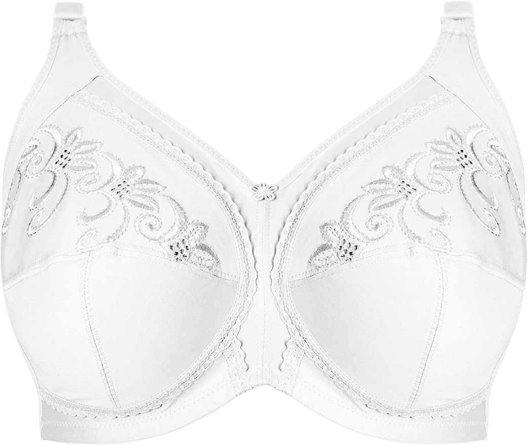 Marks and Spencer Women's Embroidered Total Support Non Wired Full Cup Bra, White, 44DD Amazon