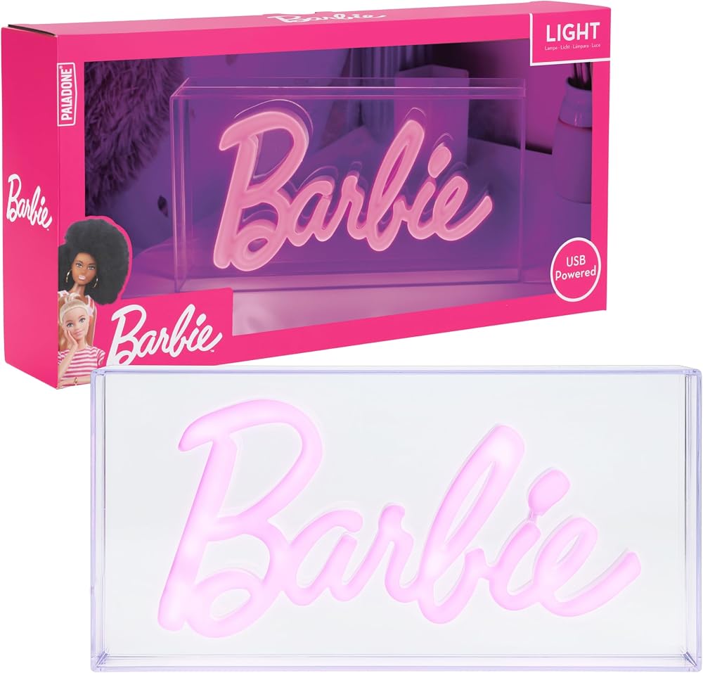 Paladone Barbie LED Neon Light Officially Licensed Pink Sign 6x12 USB