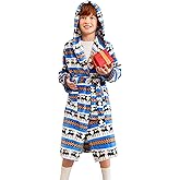 rrhss Boys Fleece Robe Kids Plush Hooded Bathrobe Winter Warm Soft Fuzzy Sleepwear 5-14 Years