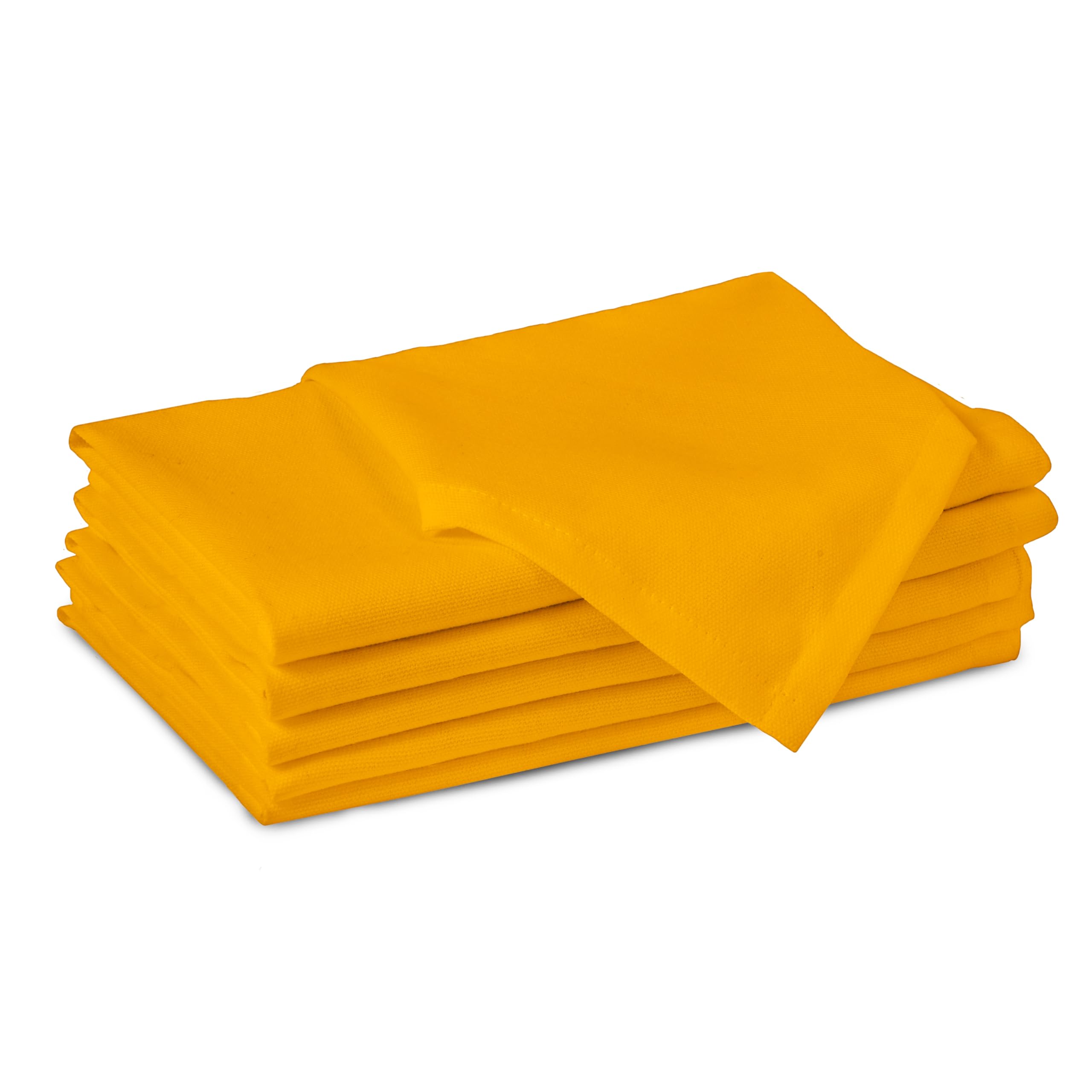 Encasa XO Mango Cloth Napkins Set of 6, 17x17 in | Solid Color Cotton Dinner Napkins | Washable & Reusable Wedding Napkins for Holiday Dinners, Party, & Everyday Table Decor