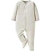 Minicoco Baby Fall Outfit Footie Jumpsuit Long Sleeves Playsuit Wither One-piece Air Layer Clothing for 0-12 Months