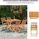 Panana 5 Piece Acacia Wood Outdoor Dining Set Folding Table Chairs view 5