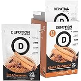 Devotion Nutrition Protein Powder Blend | Gluten Free, Keto Friendly, No Added Sugars | 1g MCT | 20g Whey & Micellar Protein | 12 Count Packets (Sinful Cinnamon)