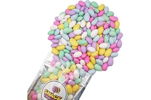 SNACK CRACKLE SHOP Jordan Almonds Party Colors Hard Candy (1 Pound, Approx. 110 Pieces, Assorted Pastel Colors)