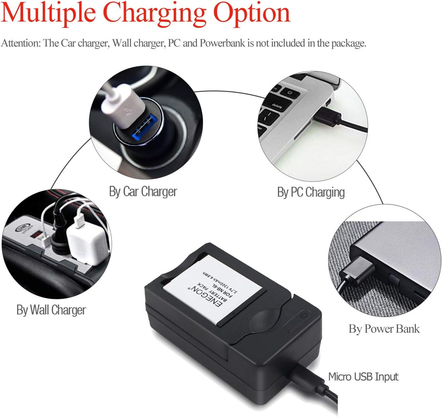 ENEGON NB-6L NB-6LH Battery and CB-2LY Rapid Charger for Canon PowerShot SX500 IS, SX510 HS, SX520 HS, SX530 HS, SX700 HS - Image 5