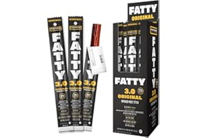 AMERICAN MADE SWEETWOOD SMOKEHOUSE FATTY Meat Sticks, Grass-Fed Beef, High Protein Snack, Camping, Sports, Road Trip, Low Carb, Gluten Free, MSG Free, Nitrate Free, Original Flavor, 3 Ounce (Pack of 20)