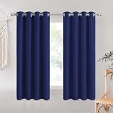 Aspire Homeware Blackout Curtains Navy 66x54 Eyelet Thermal Pair view 2