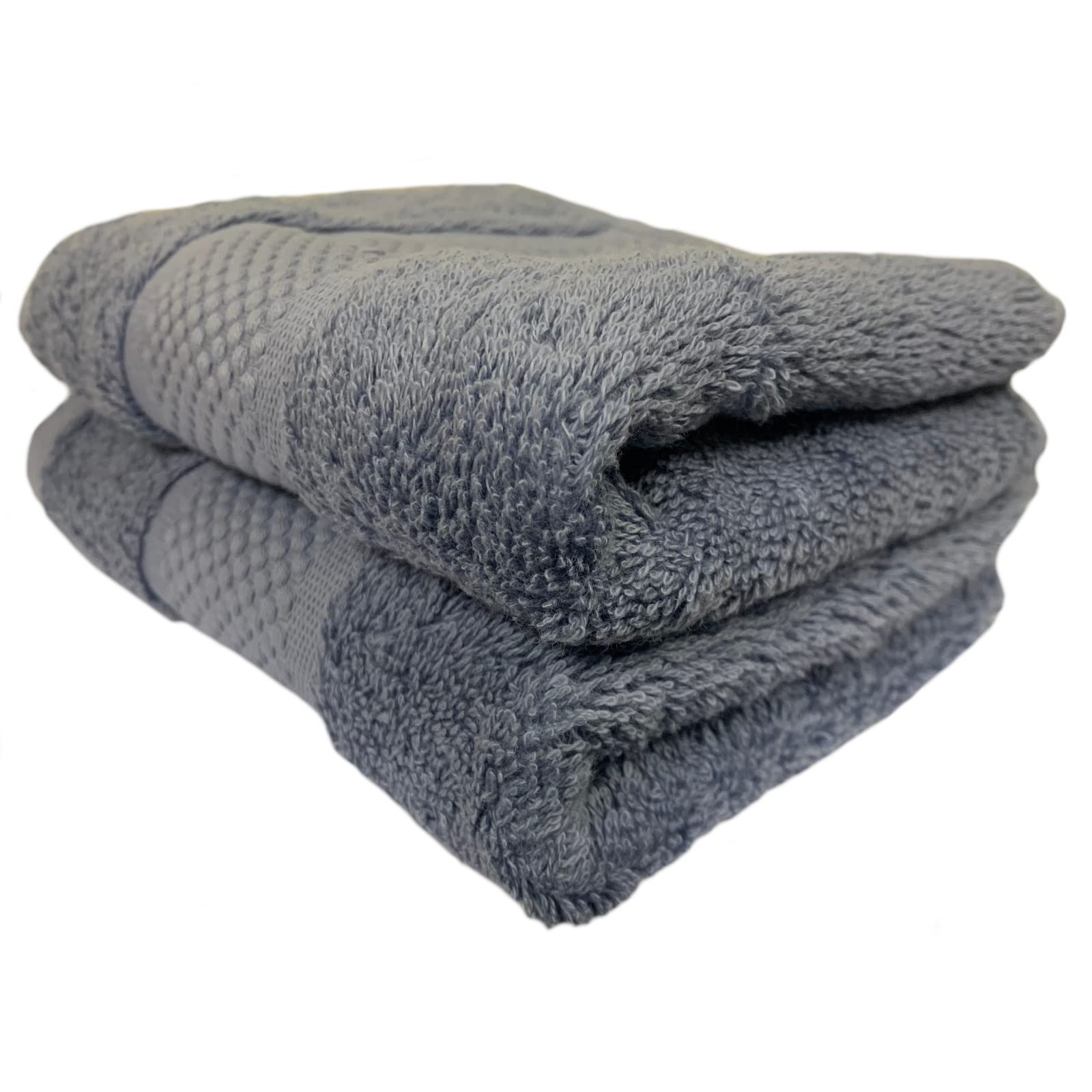 Sue Rossi Guest Towels 30 x 50cm Set Of 2, Organic Turkish Combed Cotton, 600gsm Thick, Soft & Absorbent Bathroom Or Kitchen Small Hand Towel, Face Cloth (Pacific Blue, 2)