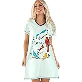 Lazy One Women's Nightgown, Funny V-Neck Sleep Shirt for Women, Novelty Pajama Shirt