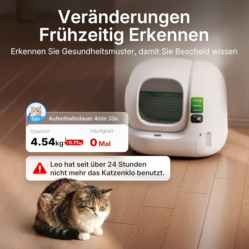 Purobot Max 3 Selbstreinigende Katzentoilette,76L Katzenklo Selbstreinigend,Doppelte Geruchsbeseitigung,Um 43% vergrößrter Eingang,Verbesserte auslaufsichere Innenhülle für Mehrere Katzen
