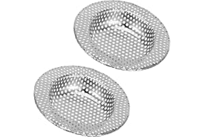 HAMPPLIES Bathroom Sink Strainer 2Pcs Stainless Steel Drain Basket with Coarse Mesh Filter for Kitchen and