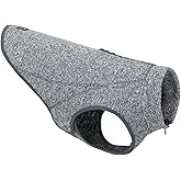Kurgo Core Dog Sweater, Knit Dog Sweater With Fleece Lining, Cold Weather Pet Jacket, Zipper Opening for Harness, Adjustable Neck, Year-Round Sweater for Large Dogs (Heather Black, X-Large)