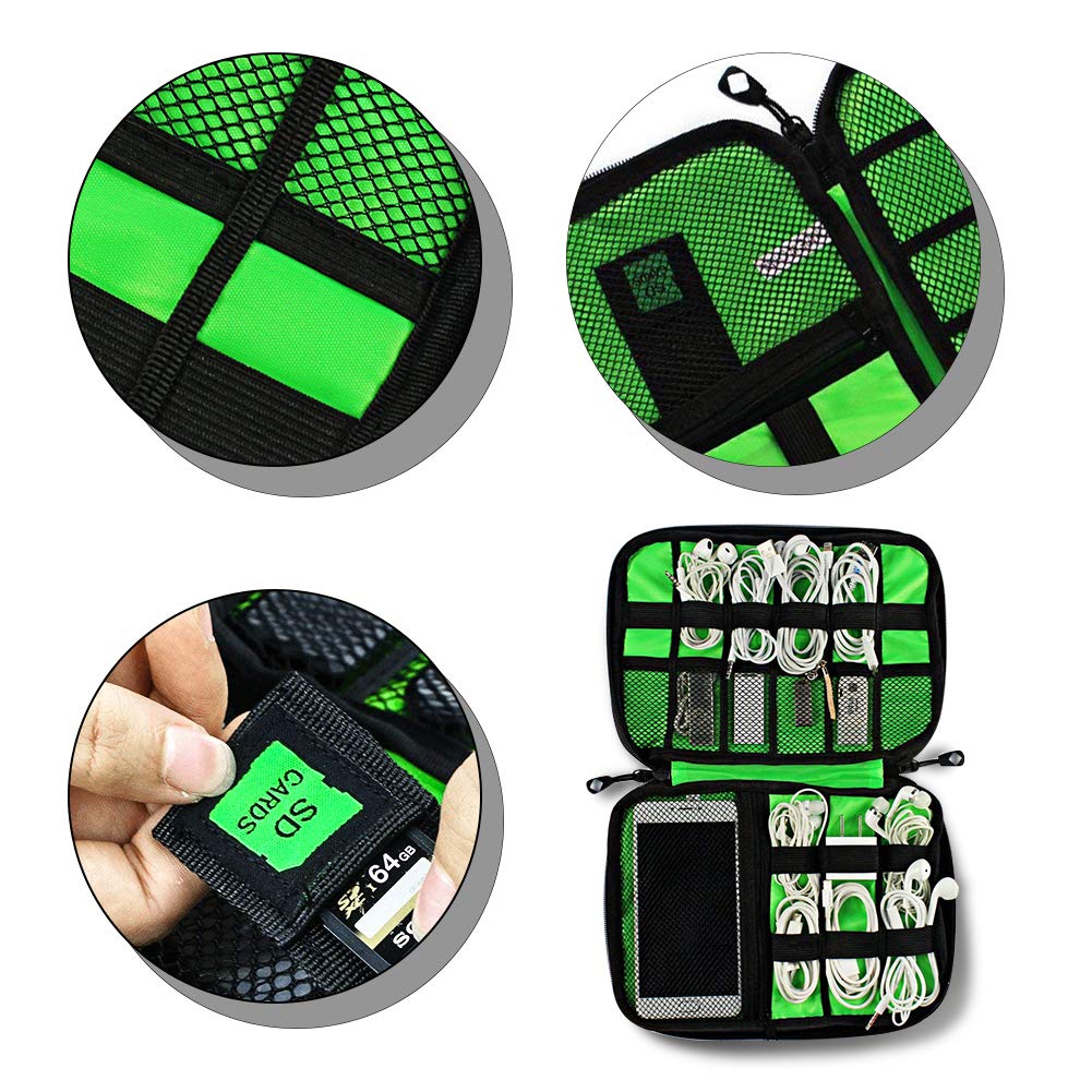 Ciaoed Elektronische Tasche Kabeltasche Zubehör Reisetasche Kabel Organizer Tasche für Elektronisches Zubehör Wie Festplatte Und Handy USB Cable Power Banks Festplatte Schwarz