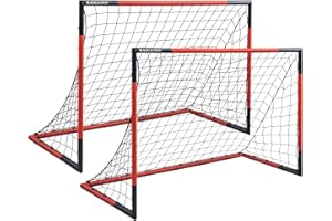 KAIHAOWIN Soccer Goal 3'x2.5'|6'x4'|8'x6'|10'x6.6'-Steel Frame Goal Post All Weather Soccer Net-Quick Assembly Training Sports Soccer Goals for Backyard Indoor Outdoor-Heavy Duty Metal Soccer Goals