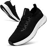 Puweco Mens Slip on Lightweight Walking Shoes Non Slip Breathable Running Shoes Comfort Tennis Workout Gym Sneakers with Shoelace
