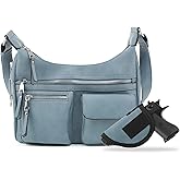 JESSIE & JAMES Large Concealed Carry Crossbody Bag For Women Gunbag Shoulder Purse With Detachable Holster