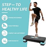 Denny International 2 Level Adjustable Yoga Step Blue Striped 10/15 cm view 2