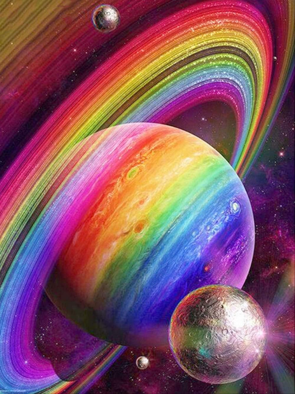 XADITON Paint By Numbers kits art Color planet DIY Oil Paint By Numbers Kit 16x20 for Adult Beginner,New Creative DIY Digital Oil Painting No Frame