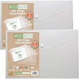eco-eco A4+ 95% Recycled Clear Wallets with Press Stud Pack of 10