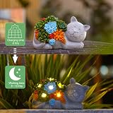 Goodeco Solar Garden Cat Statue 23cm Waterproof Resin with 6 LED Lights view 6