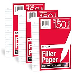 KAISA Filler Paper Loose Leaf Paper, Wide Ruled