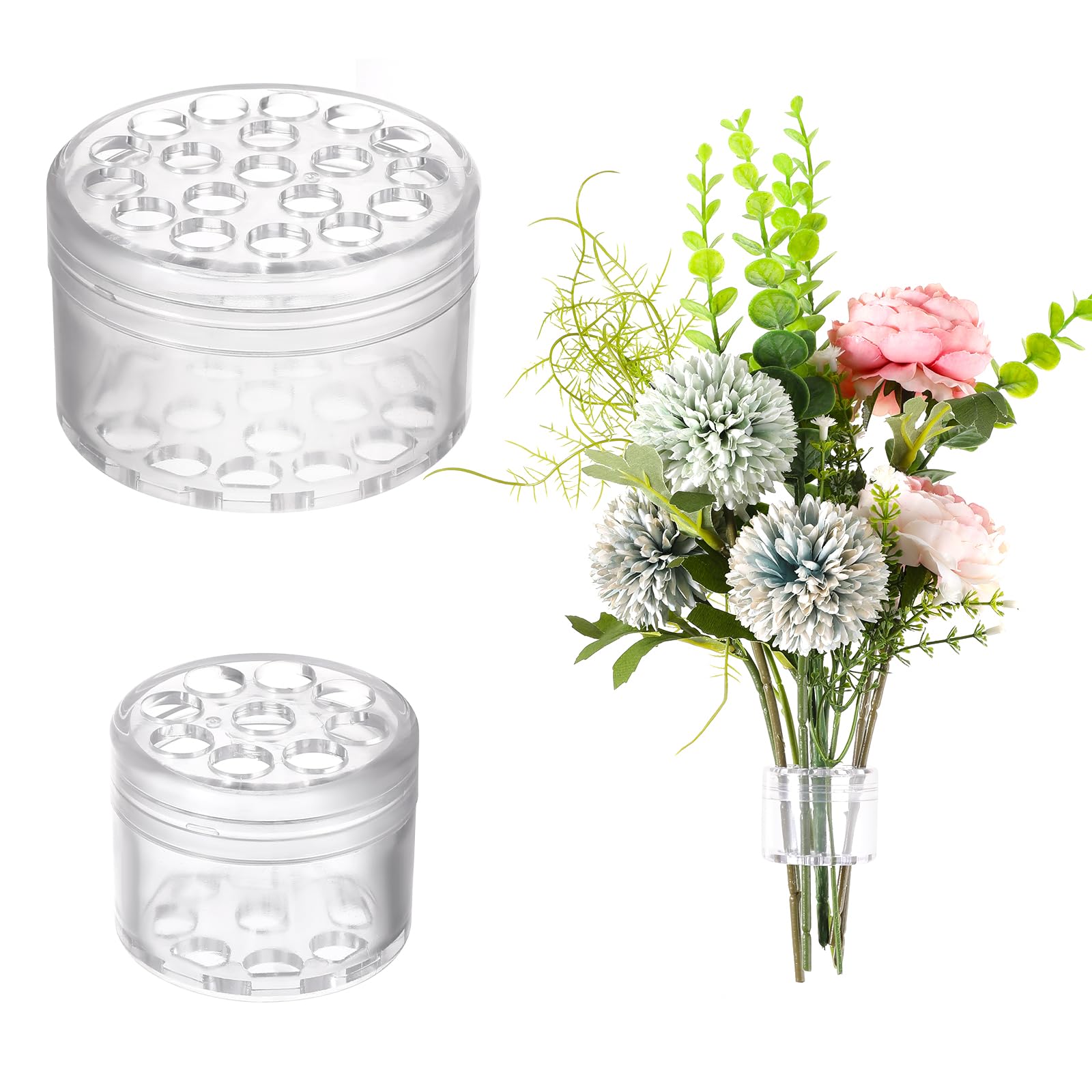 Stem Holders for Flowers 2 PCS Spiral Ikebana Stem Holder Flower Stem Holder Flower Arrangement Holder Spiral Diy Bouquet Twister Flower Arrangement Holder for Weddings Party Home Decor (Clear, L+S)