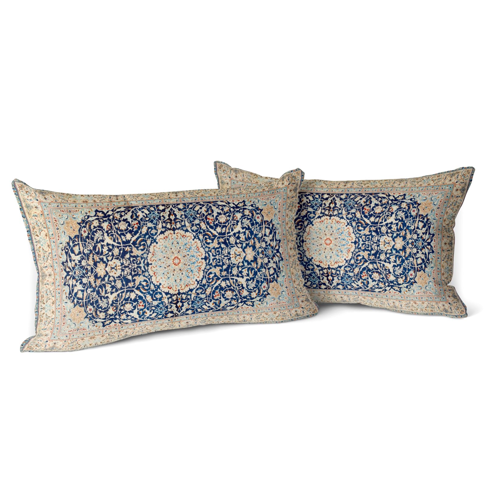 Snylcce Boho Throw Pillow Covers Set of 2 Latte Antique & Vintage Design, Double-Sided Pattern - Soft Cushion Covers for Garden Couch, Sofa, Bed - Decorative 12x20 Inch Pillowcases — image 1
