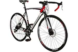 EUROBIKE Road Bike 700C Wheels 21 Speed Dual Disc Brake Bicycle 54cm Frame Bicycle for Men