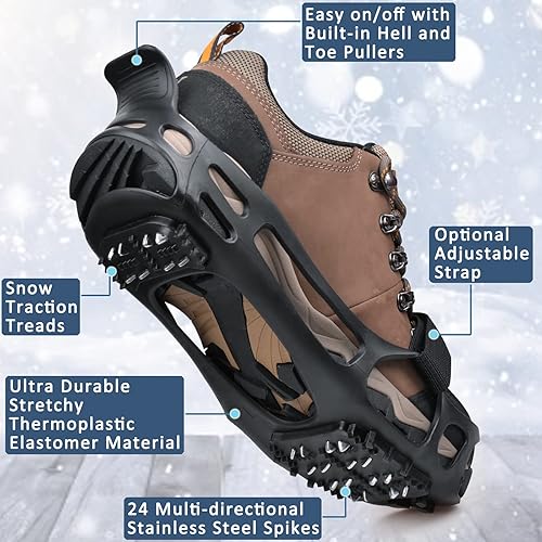 Ice Cleats Crampons Anti Slip Shoe Spikes for Snow Ice Cleats for