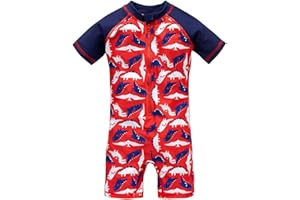kavkas Baby Boy Swimsuit Dinosaur One Piece Bathing Suit Toddler Rashguard Swimwear Sun Protection 2T-8T
