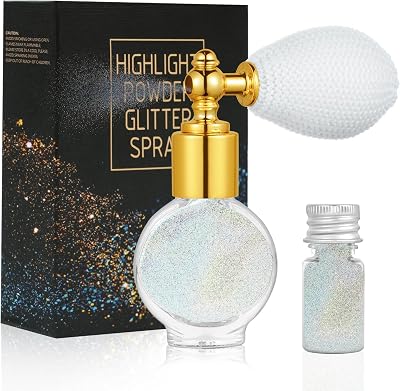 AOOWU Glitter Spray Shiny Body & Face Highlighter Colorful Silver Spray